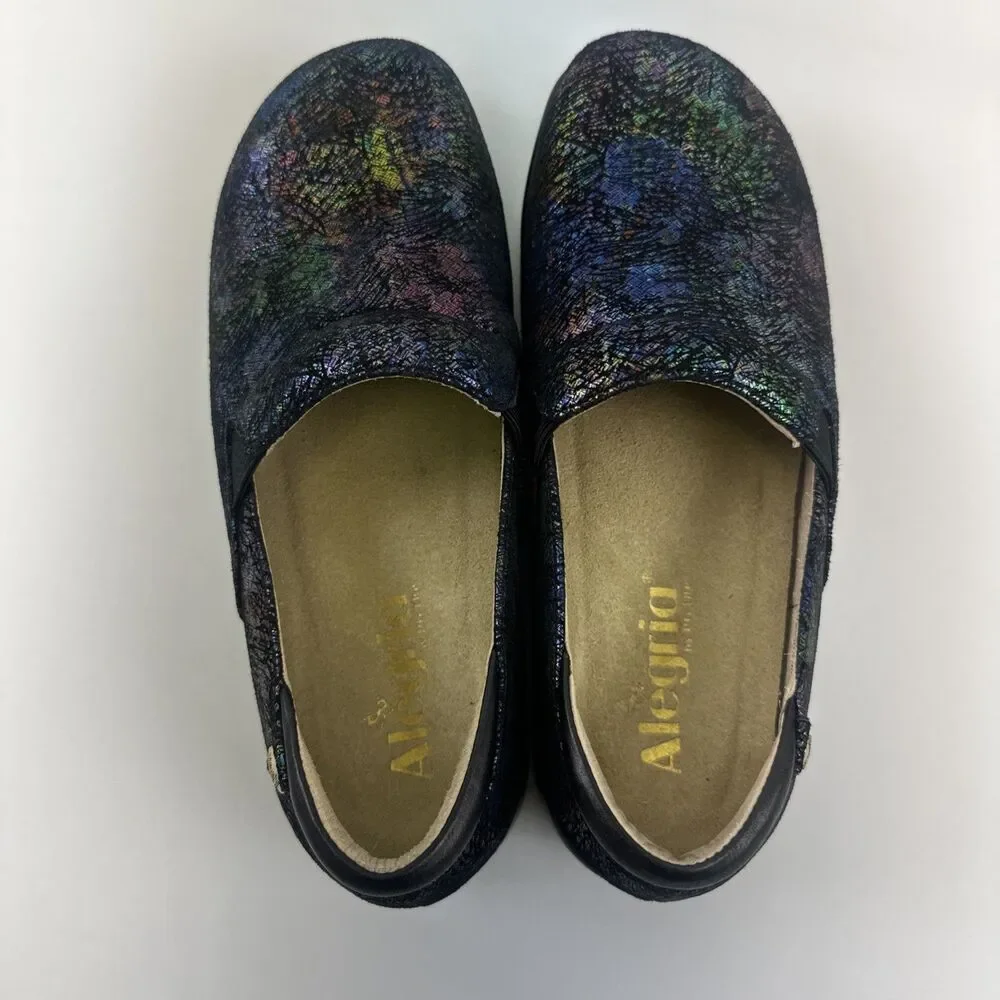Alegria Keli Dynomite Slip On Clog‎ Comfort Iridescent Leather KEL-7522 36 6-6.5